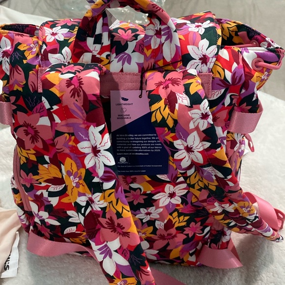 🆕💗🧡Vera Bradley Utility Backpack in Recycled Cotton, Rose Floral - Picture 2 of 10